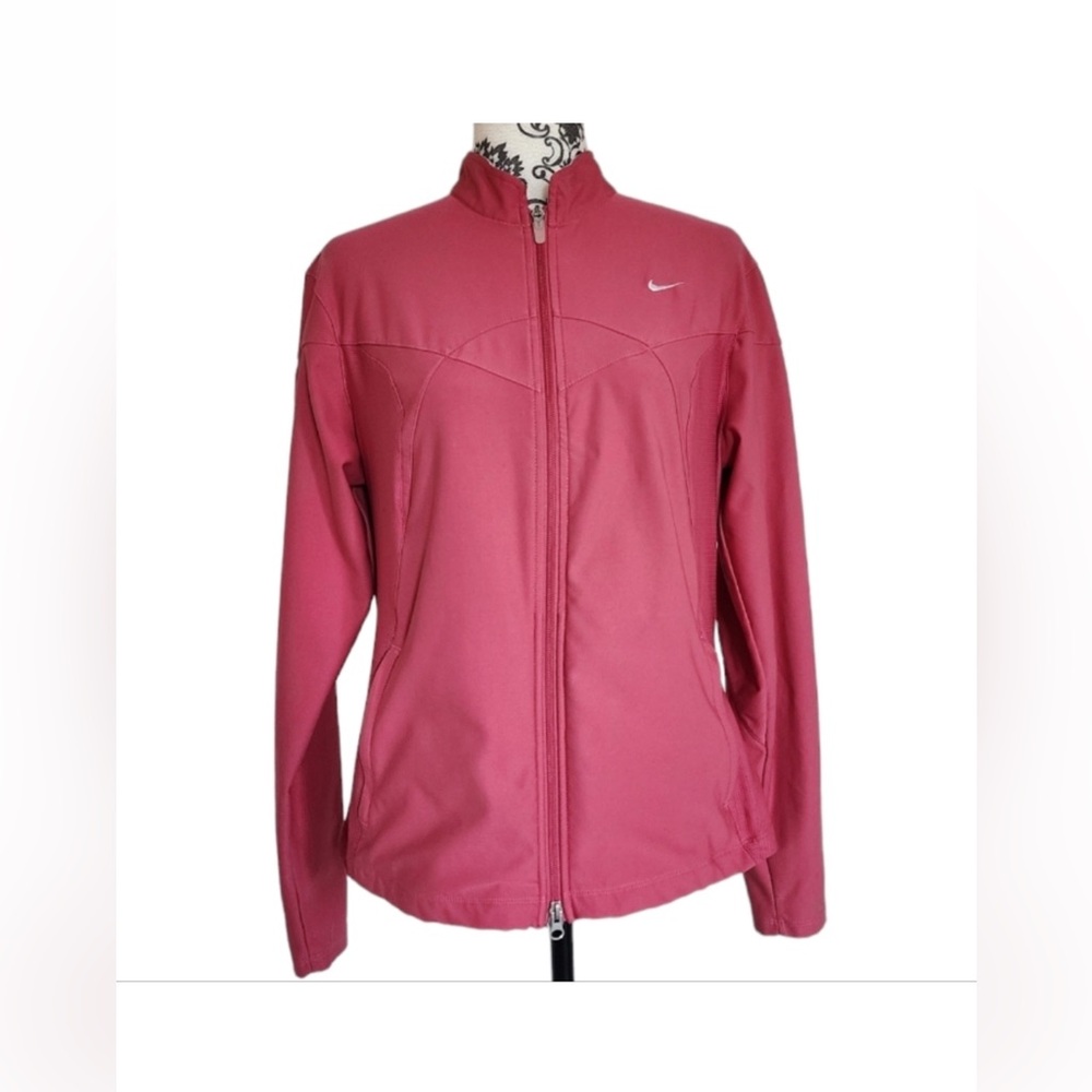 Nike FITDRY Jacket Pink Running Track Full Zip Long Sleeve Women's size Large